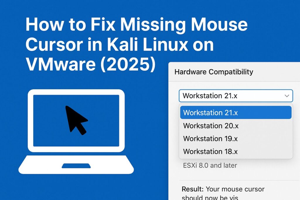 How to Fix Missing Mouse Cursor in Kali Linux on VMware (2025)